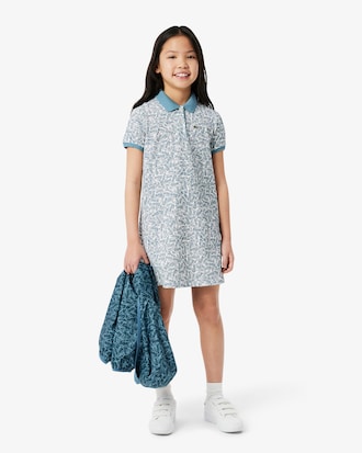 Vestido polo de algodón estampado para niña