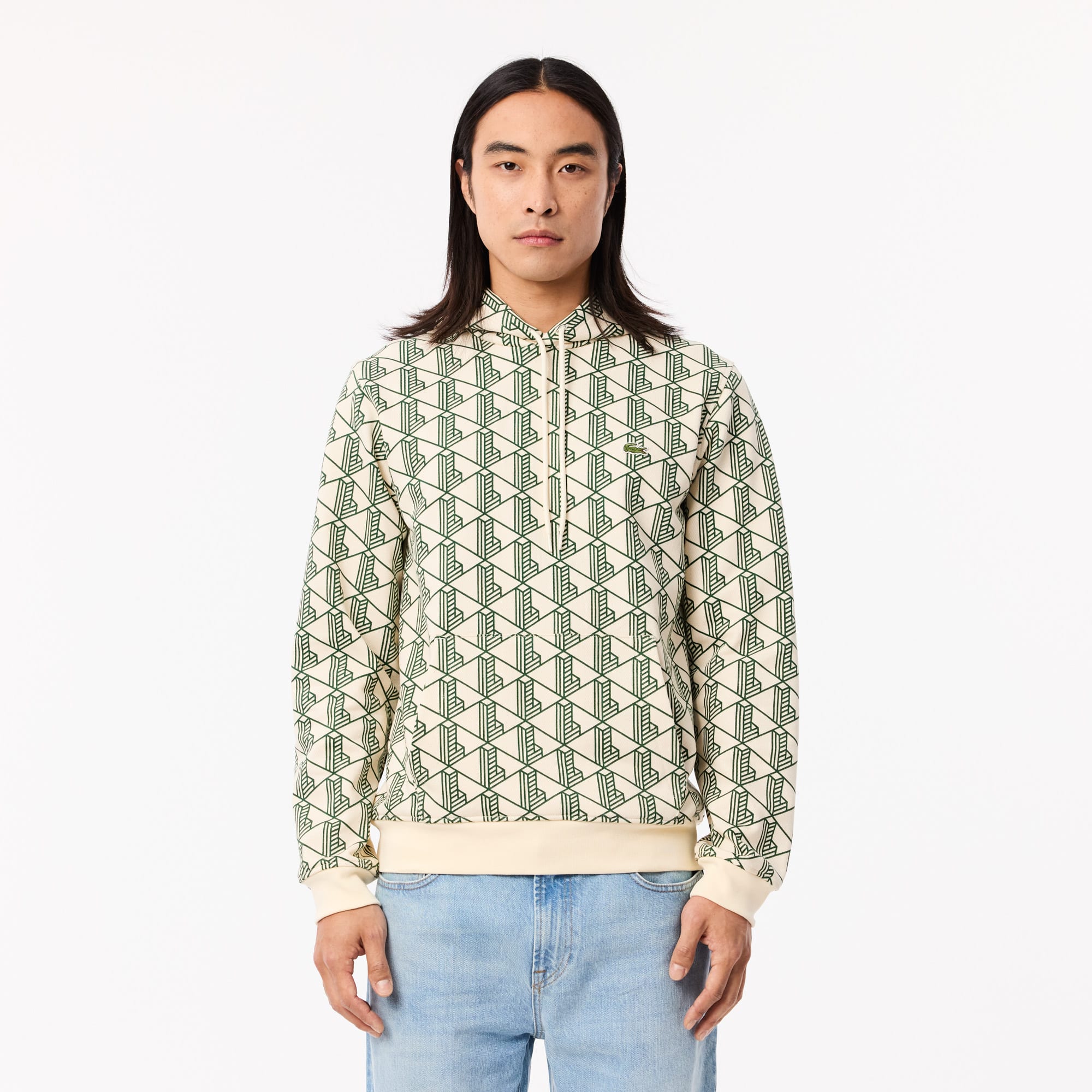 スウェット・トレーナー LACOSTE SH2855 Sweatshirts Men's Monogram Fleece Hoodie - Sweaters & Sweatshirts - New