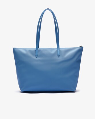 Sac cabas zipp&eacute; L.12.12 en toile avec breloque carte postale