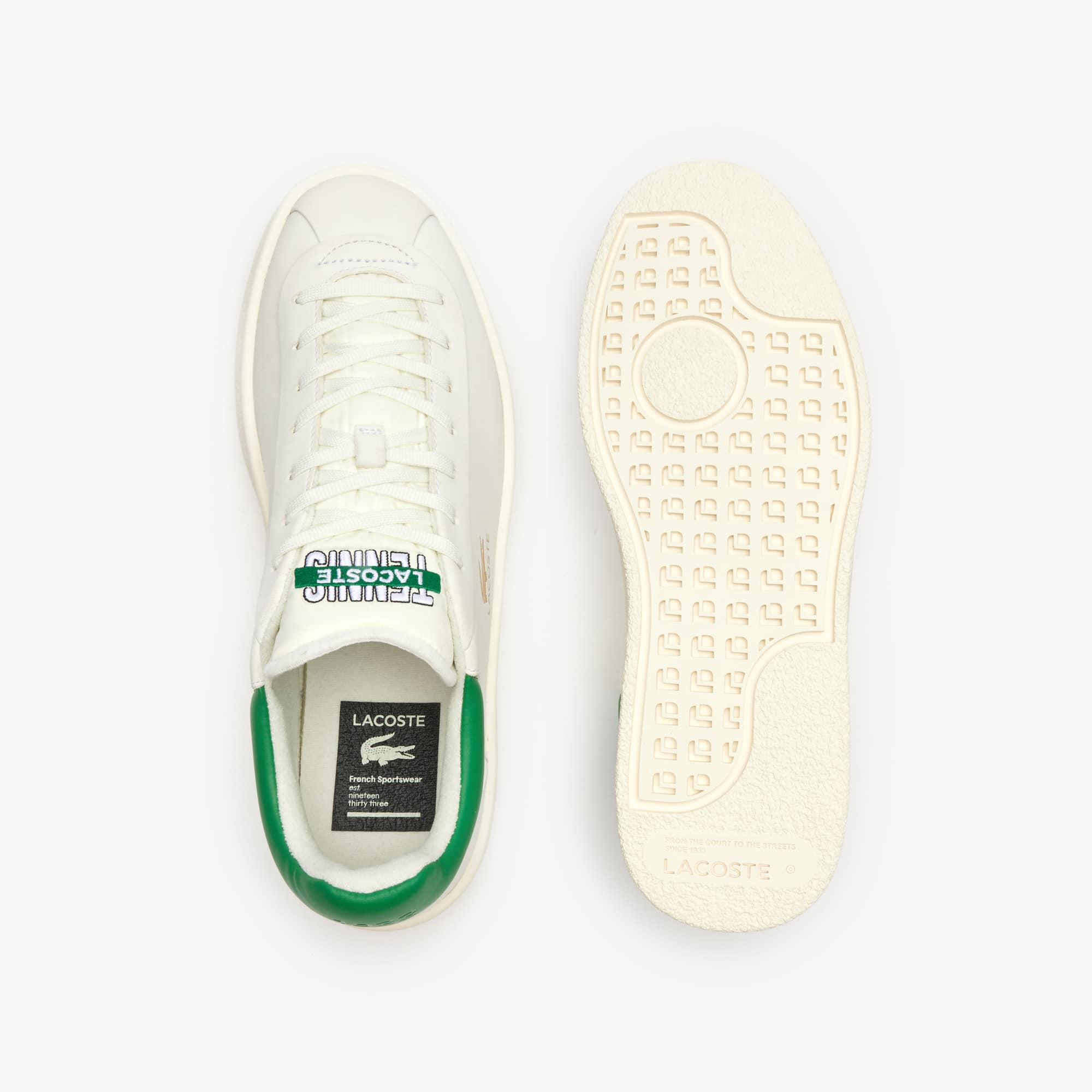 【LACOSTE】 ★ Base Shot Premium Leather Sneakers ★ White Men's Baseshot Evo Leather Sneakers - Sneakers - New In 2025