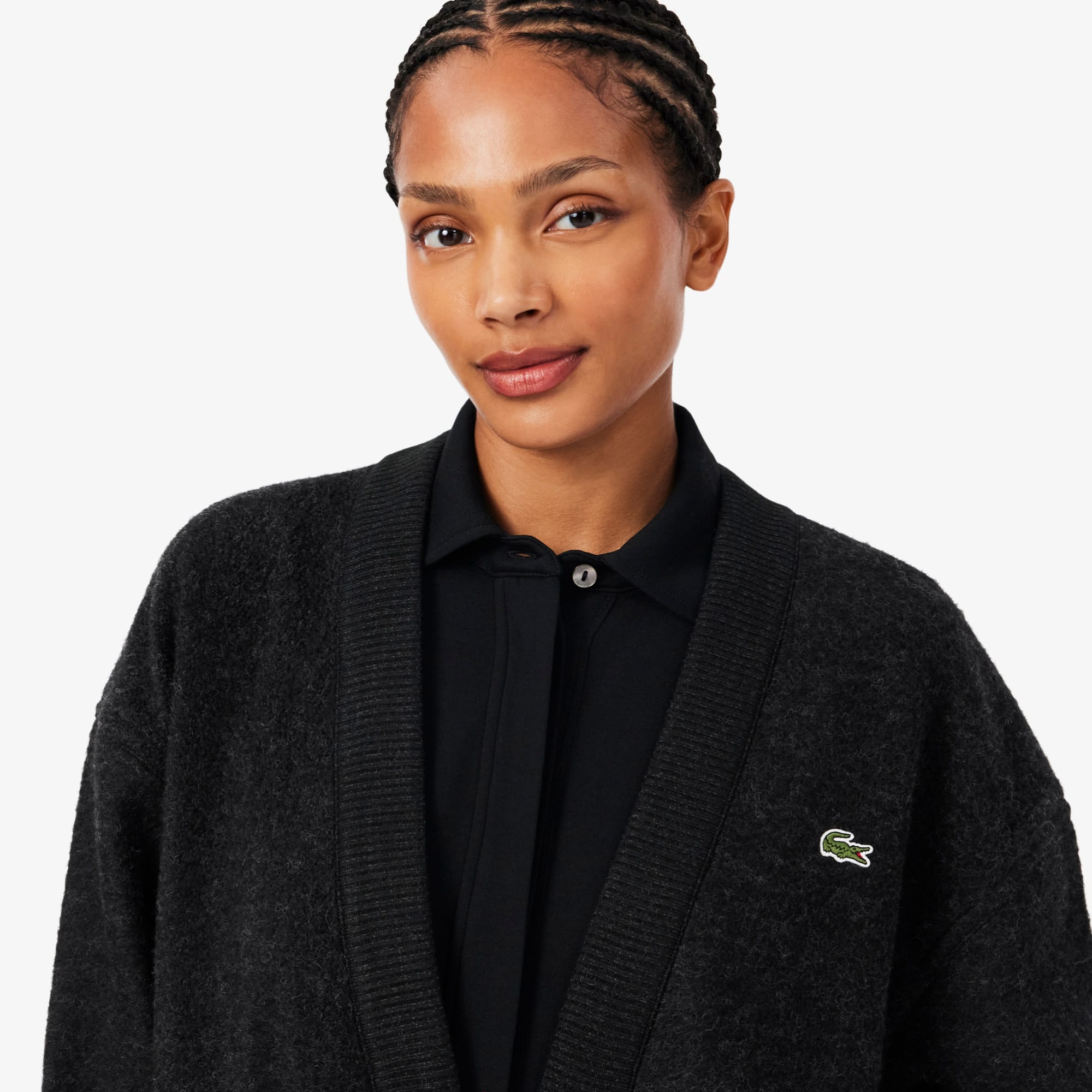 Oversized Boiled Wool Knit Cardigan - Sweaters & Sweatshirts - New