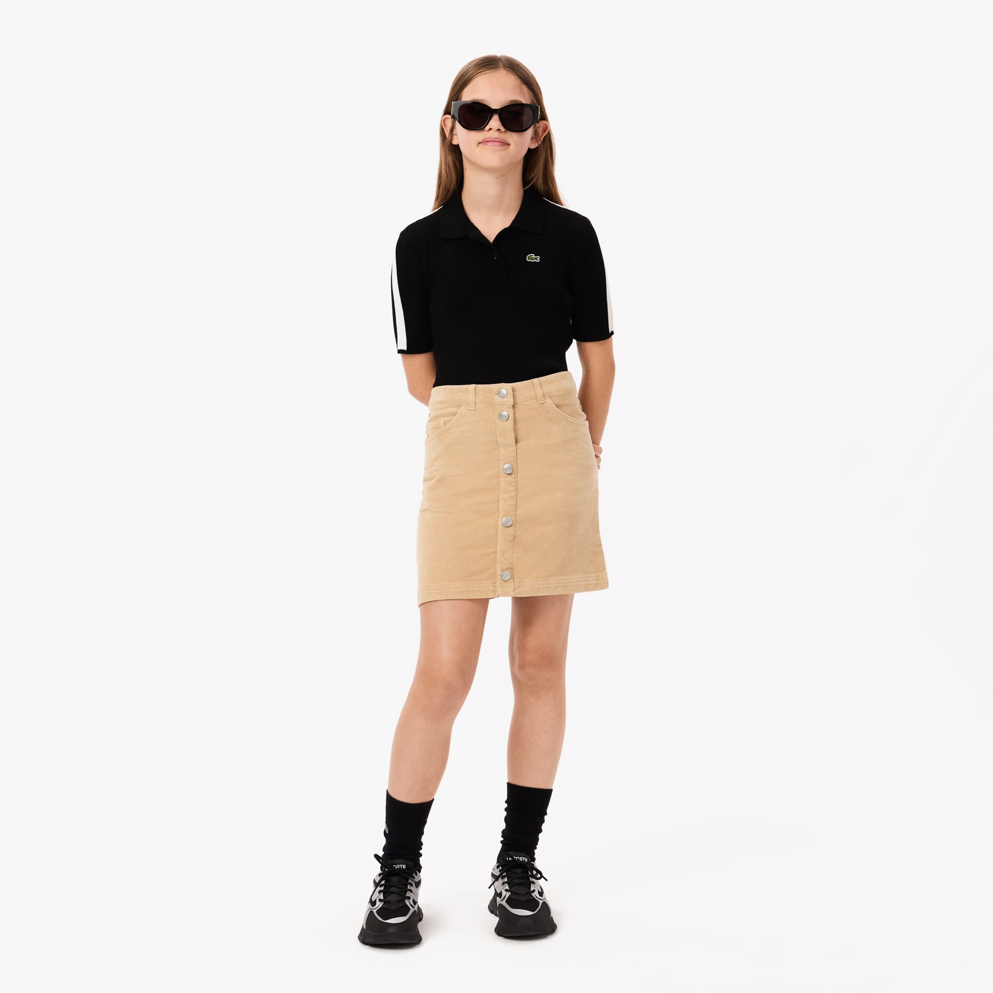 Lacoste Kids' Buttoned Velour Skirt