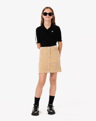Kids' Buttoned Velour Skirt