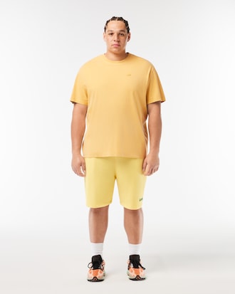 Men's Regular Fit Washed Effect Printed Fleece Shorts 