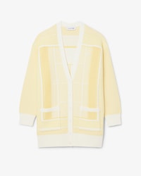 Tennis Court Jacquard Long Cardigan