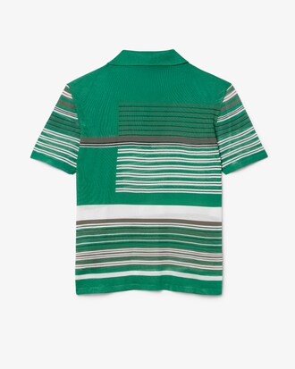 Runway Slim Fit Striped Satin Piqu&eacute; Polo Shirt