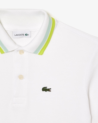 Kids' Stripe Collar Petit Piqué Polo