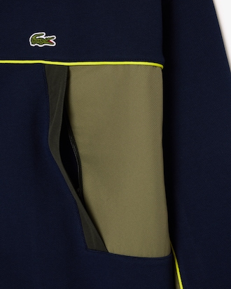 Men's Loose Fit Zip-Up Piqué Sweatshirt