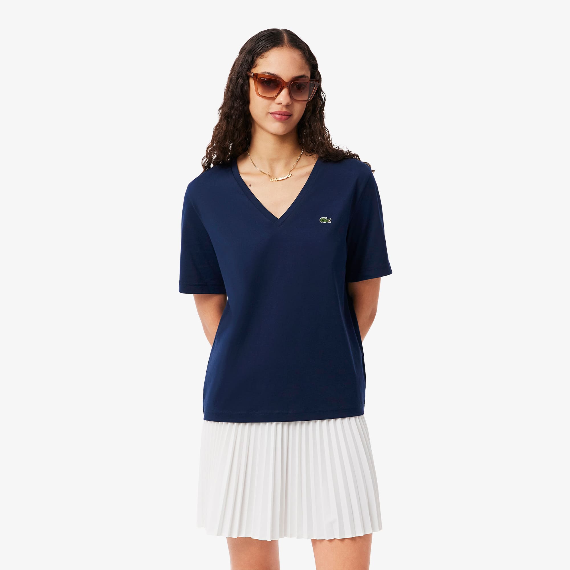 Women's Relaxed Fit Soft Cotton V-Neck T-Shirt