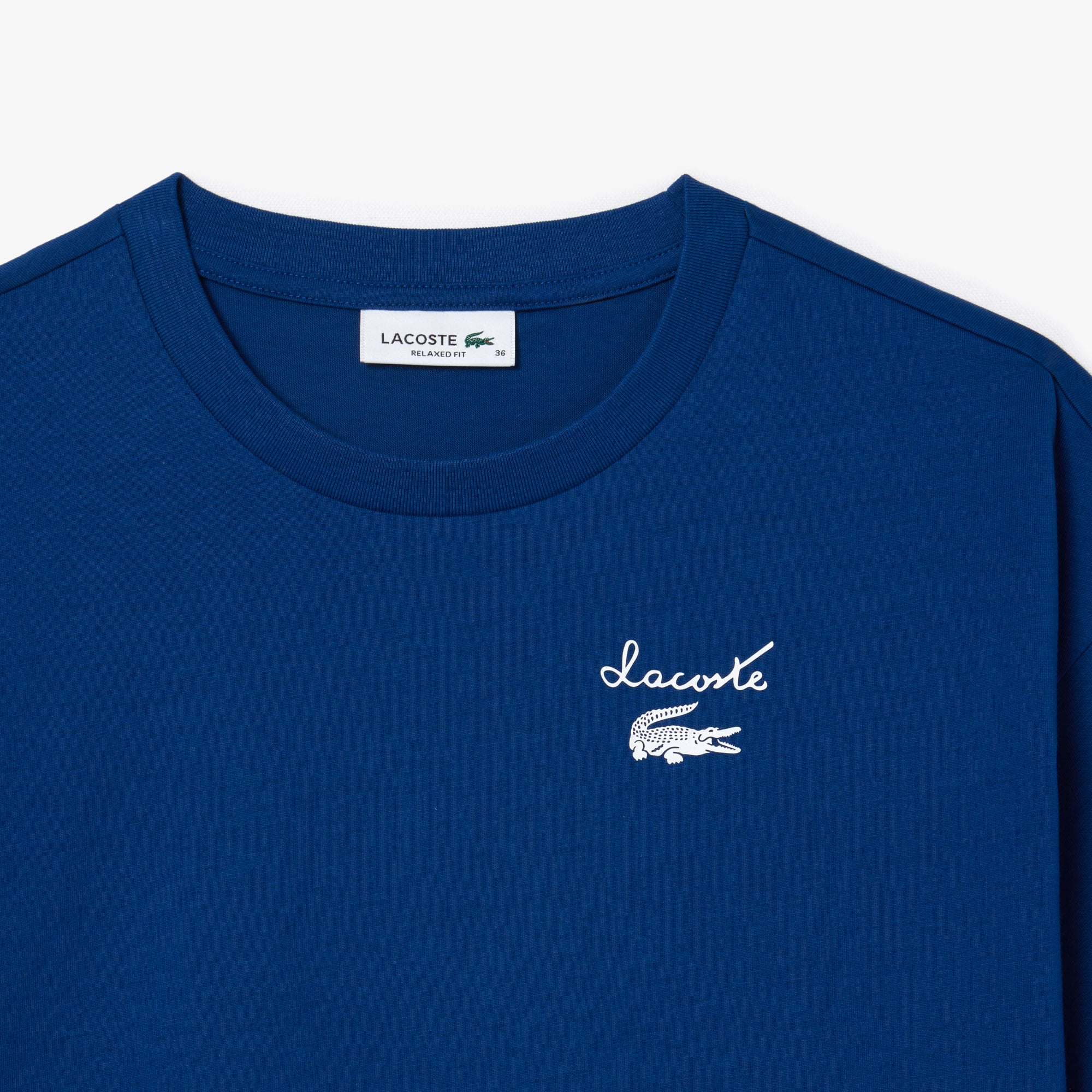 Tシャツ・カットソー LACOSTE Woman T-Shirt Blue PF5179 525 Women's Oversized Washed Effect Cotton T-Shirt - T-Shirts