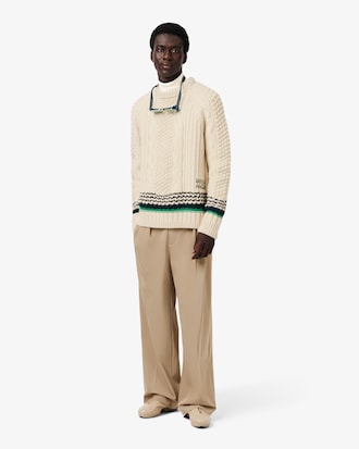 Runway High Neck Striped Jersey Sweater