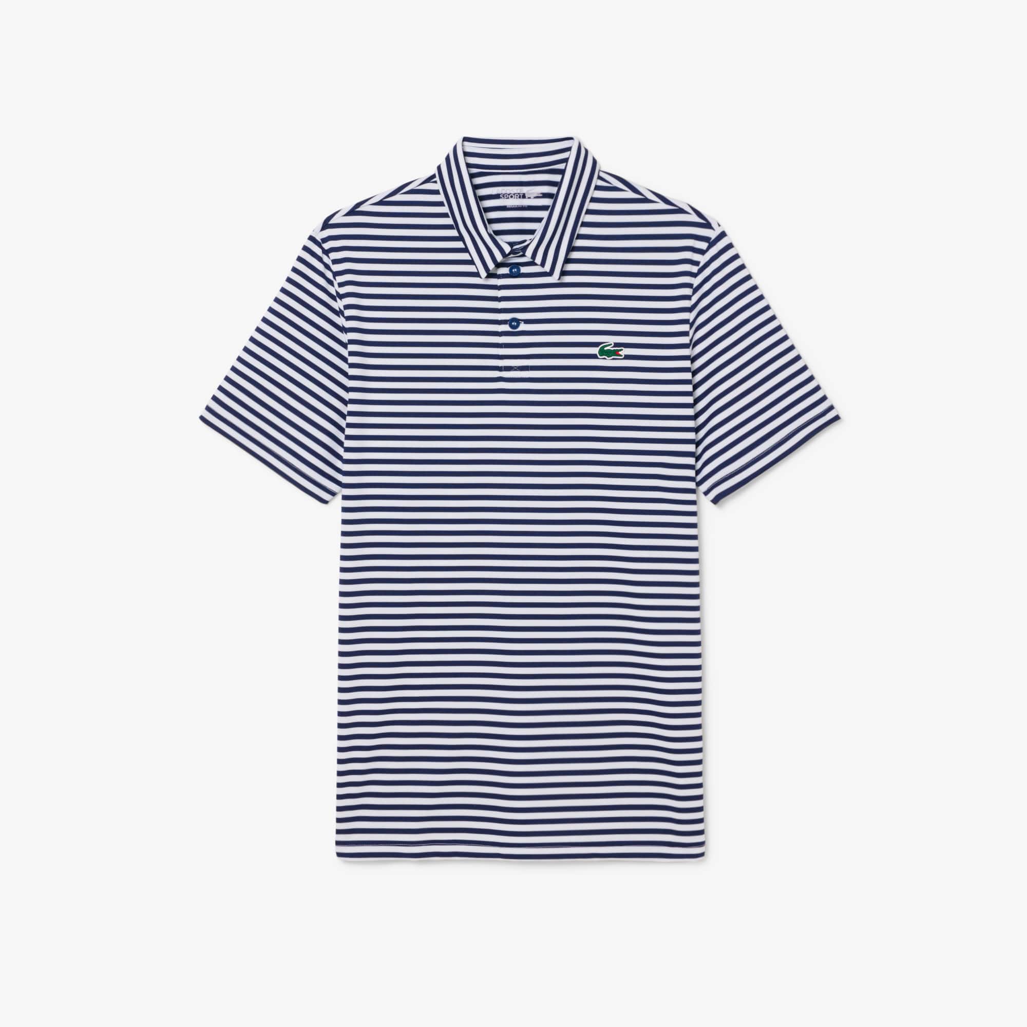 Lacoste Regular Fit Ultra Dry Striped Golf Polo Shirt In Blue
