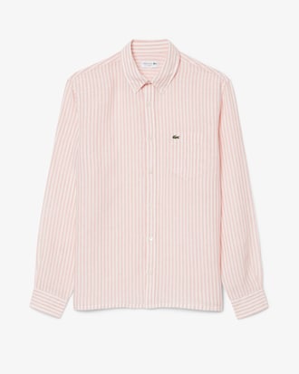 Men's Regular Fit Striped Linen Shirt