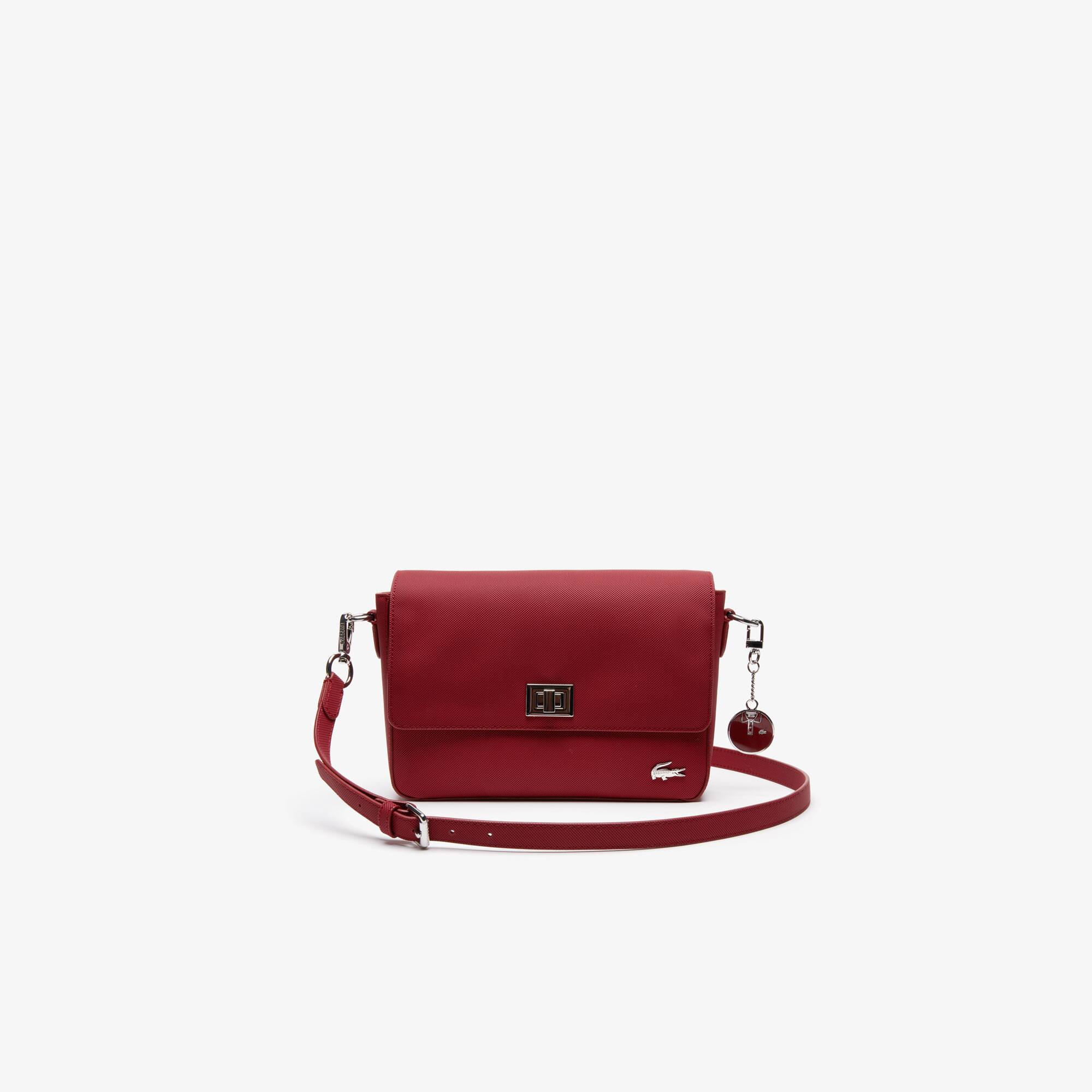 LACOSTE WOMEN'S PIQUE-EFFECT CANVAS CROSSBODYショルダー Women's Daily Lifestyle Shoulder Bag - Crossbody Bags - New