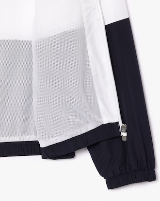 Chamarra con gorro y Color Block con Cierre