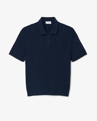 Polo maille torsad&eacute;e coton classic fit