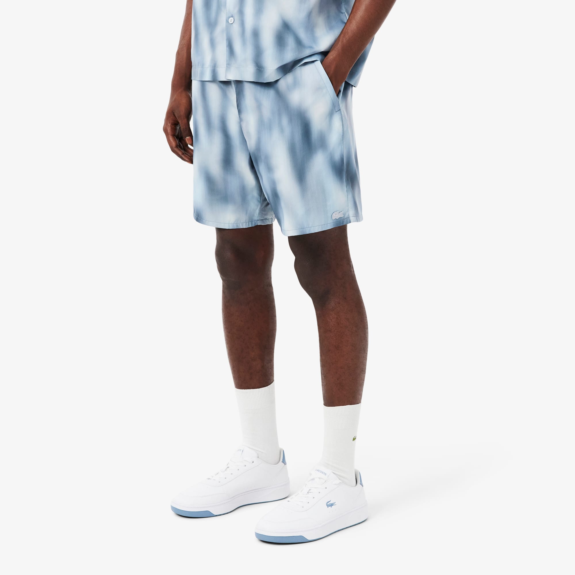 Relaxed Fit Printed Taffeta Shorts