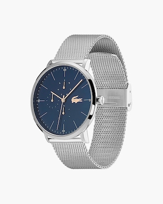 Gents Moon Multifunction Watch with Stainless Steel Mesh Band Strap