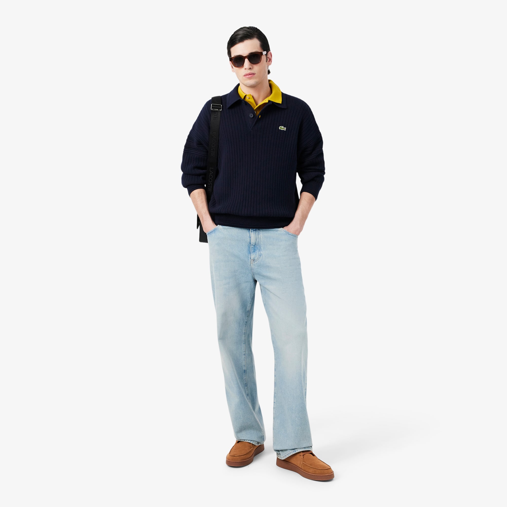 ウォーキング・ランニングウェア DENIM BIG POCKET PANTS MOCK NECK H/S TEE Loose Fit Denim Jeans - Pants & Sweatpants - New In 2026 | Lacoste