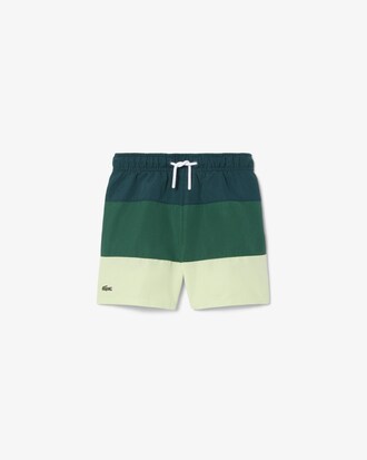 Striped Taffeta Swim Trunks