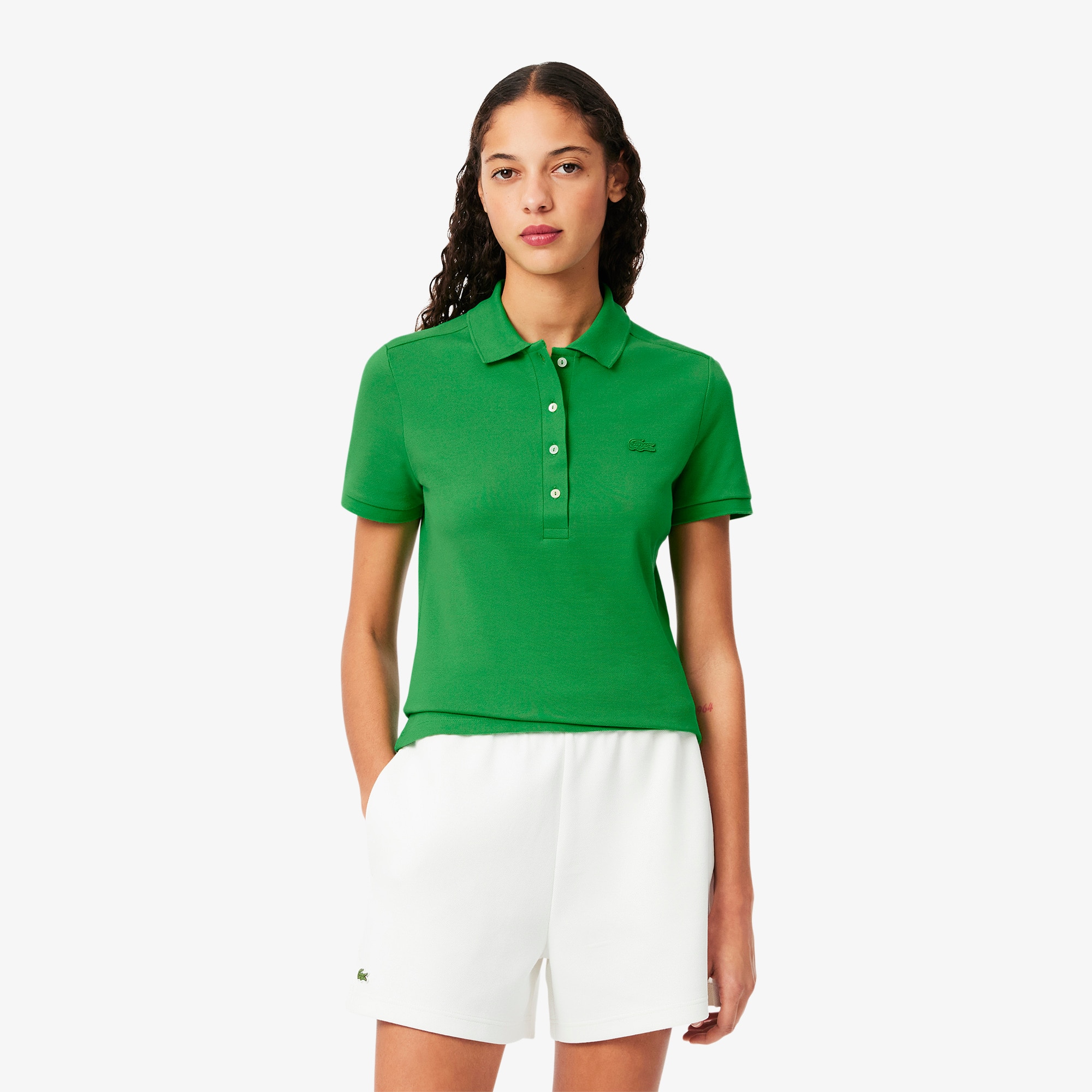 ★LACOSTE★ Women's Double Layer Pique Short Sleeve Shirt Dr Lacoste Women's Legacy Short Sleeve Classic Fit Pique Polo
