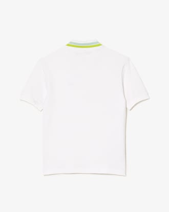 Kids' Stripe Collar Petit Piqué Polo