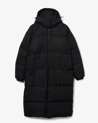 Doudoune longue Lacoste L!VE d&eacute;perlante avec capuche amovible