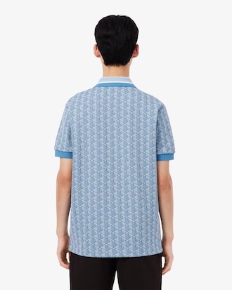 Polo motif monogramme classic fit &agrave; col contrast&eacute;