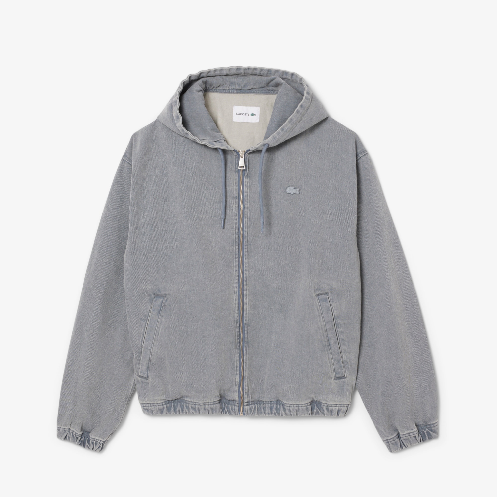 Men's Washed Effect Denim Hooded Jacket - Jackets & Coats - New In