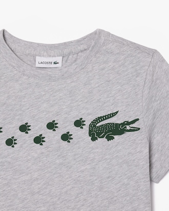 Kids' Crocodile Print Cotton T-Shirt