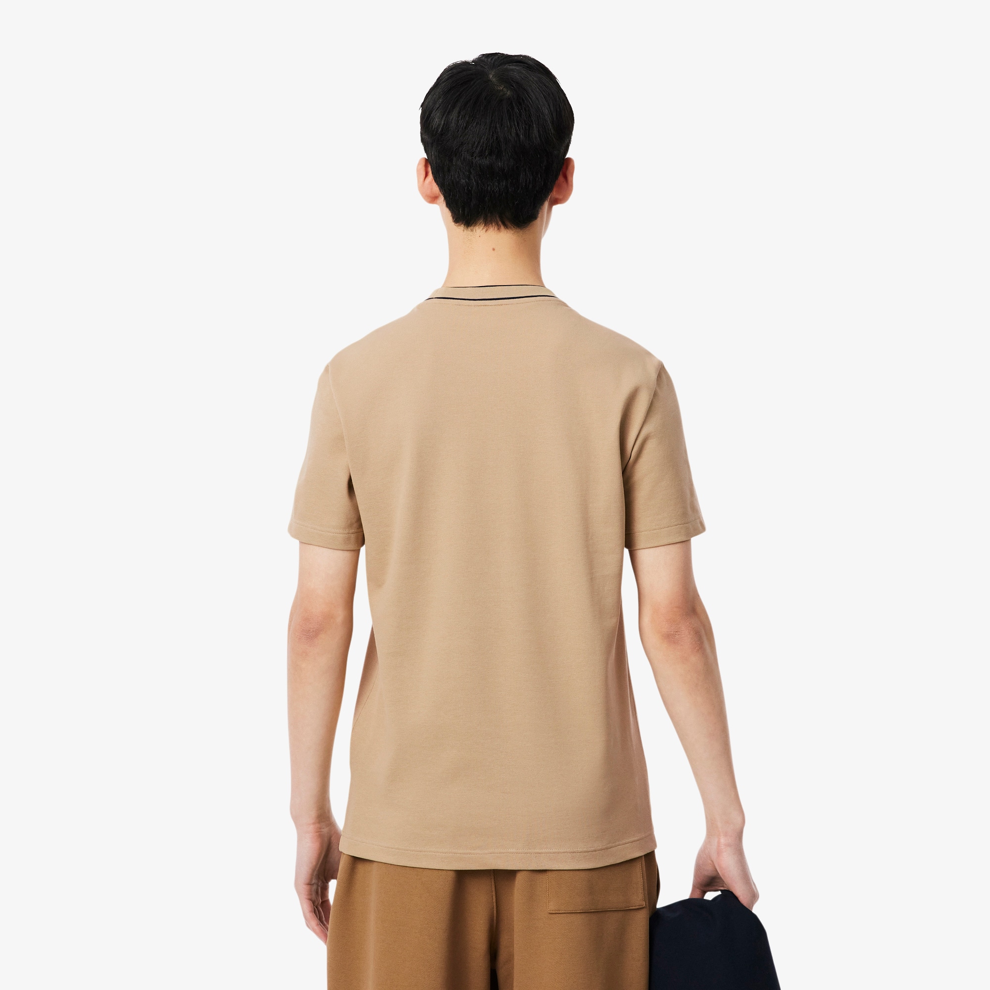 Men's Stretch Piqué Striped Collar T-Shirt