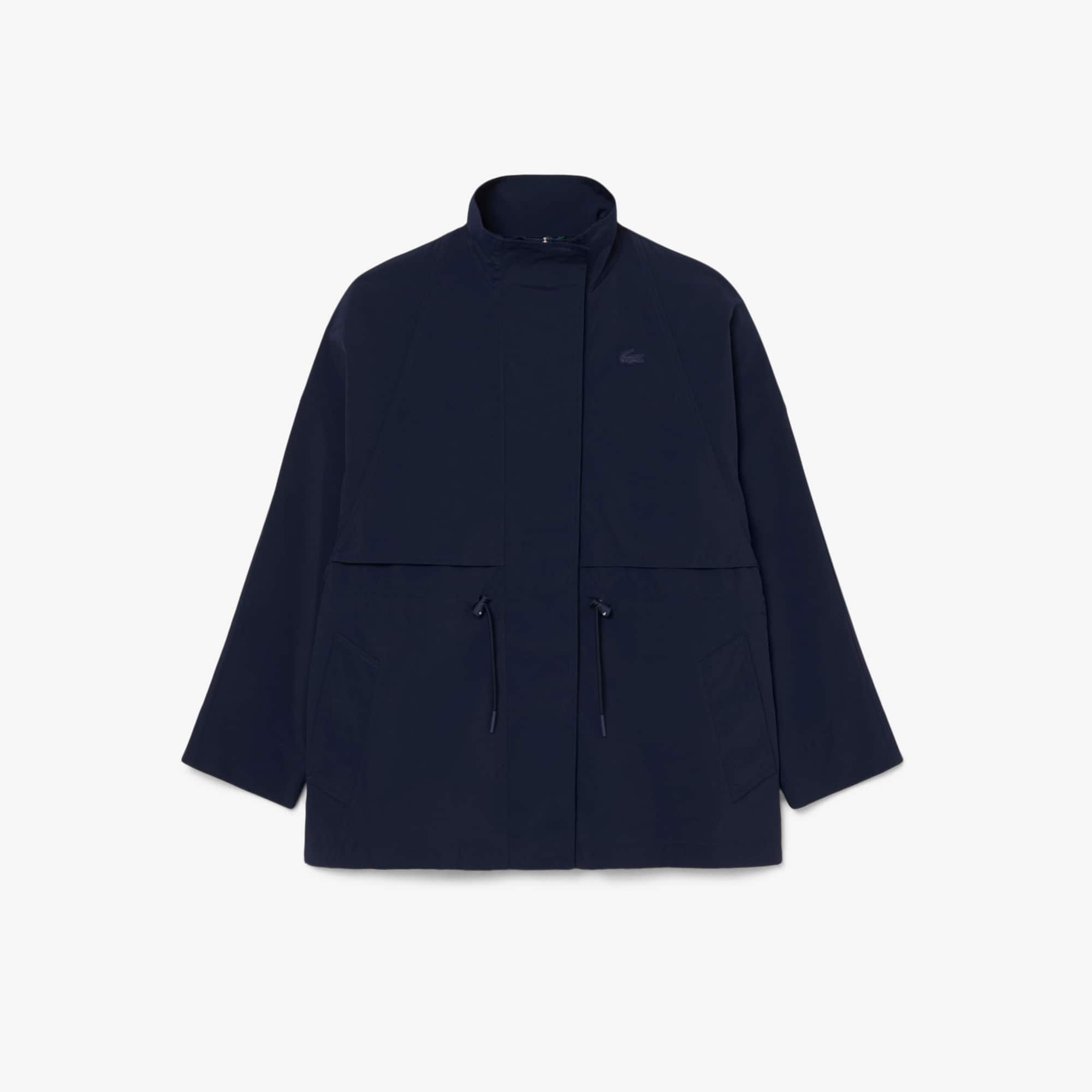 Lacoste Mid Length Water-repellent Oversized Parka - 34 In Blue