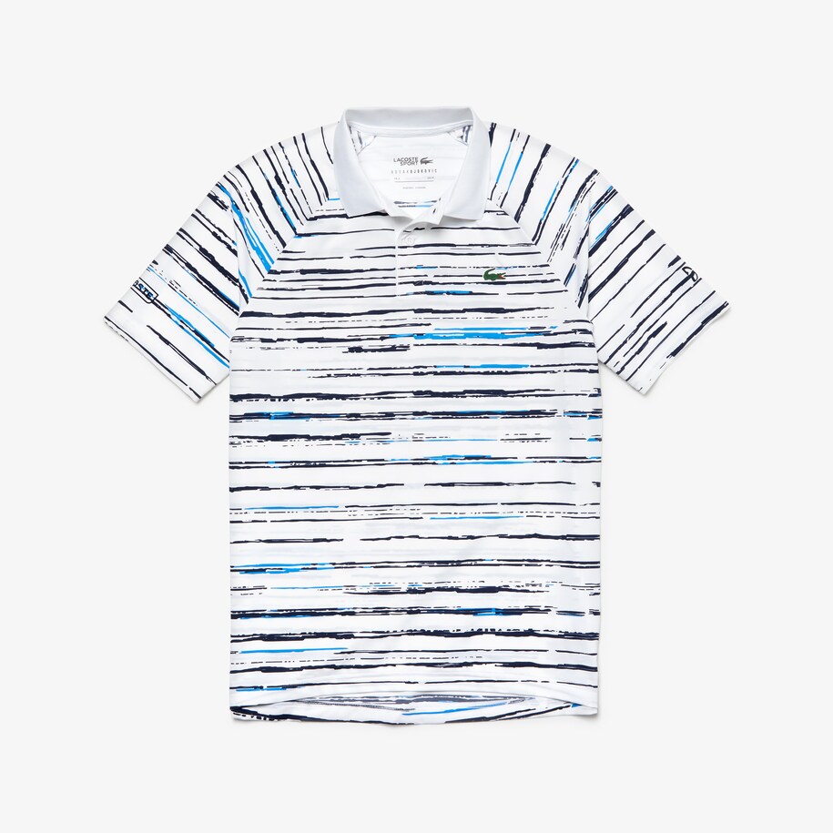 Men S Sport Novak Djokovic Striped Jersey Polo Lacoste