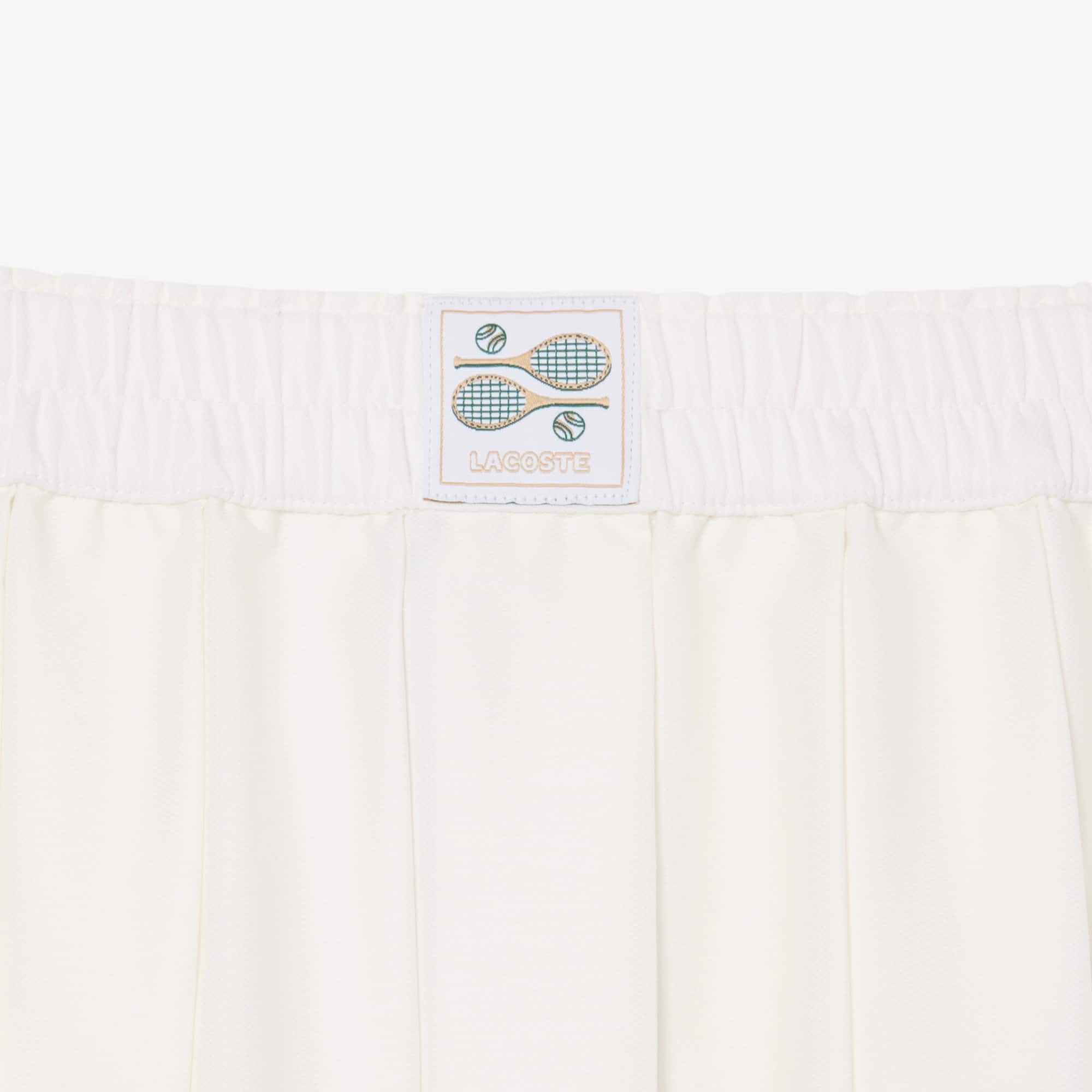 Pleated Petit Piqué Effect Midi Skirt