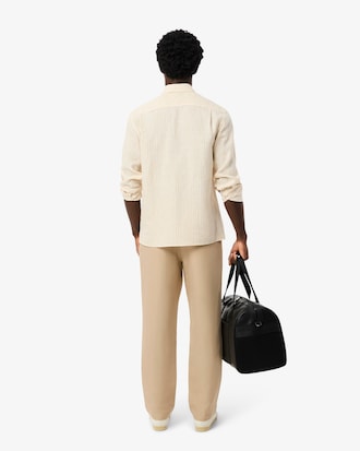 Pantalones De Sarga De Lino De Corte Regular Para Hombre