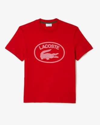 Men's Lacoste Relaxed Fit Branded Cotton T-Shirt