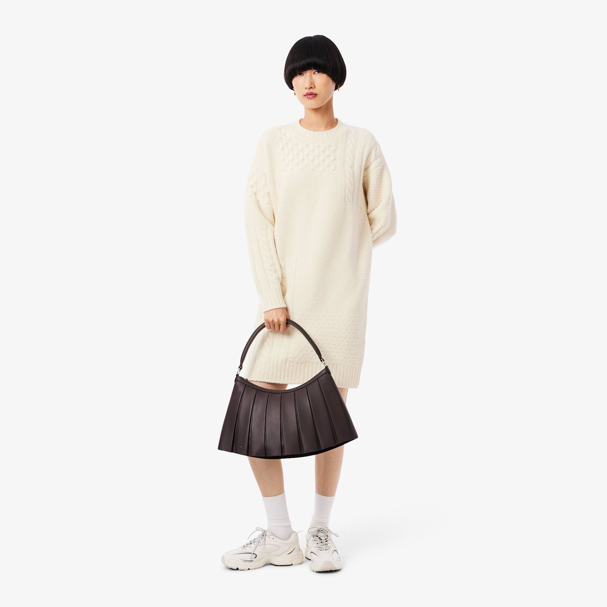 Women's Patchwork Effect Wool Sweater Dress