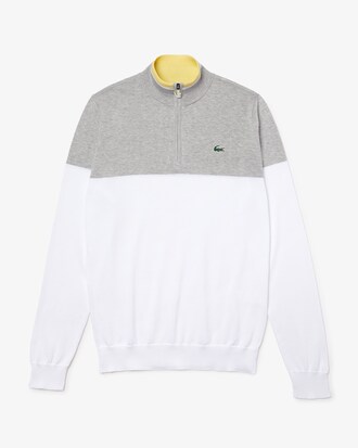 Su&eacute;ter de golf Lacoste SPORT de punto bicolor con cuello de camionero para hombre