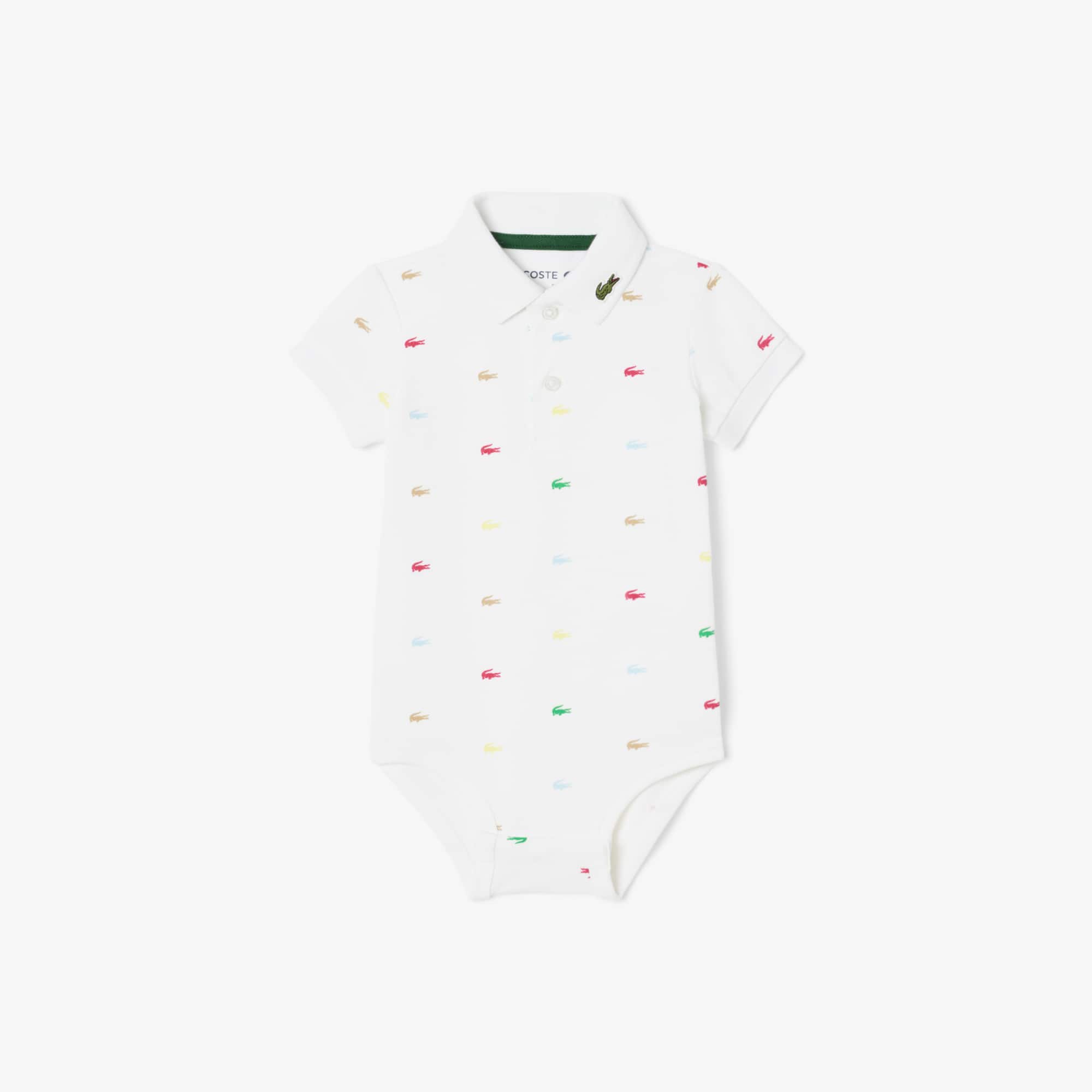 Lacoste Infants' Crocodile Print Piqué Onesie - 3m In Multi