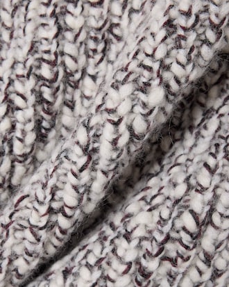 Mercerized Wool Blend Knit Scarf