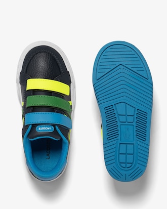 Sneakers sintéticas tricolor para bebés Lacoste L001.
