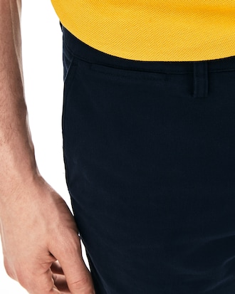 Bermuda slim fit en gabardine stretch unie