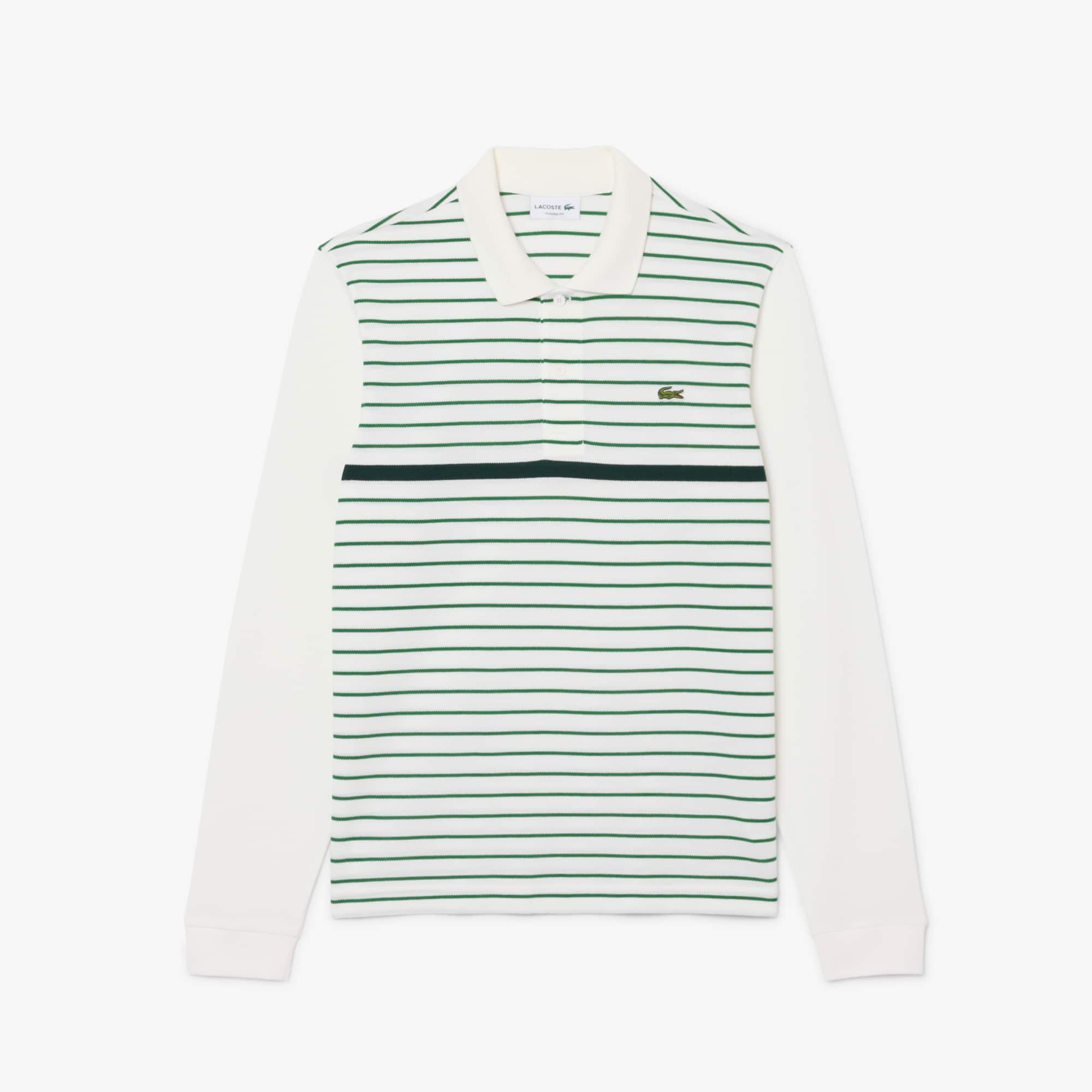 Classic Fit Striped Piqué Polo Shirt