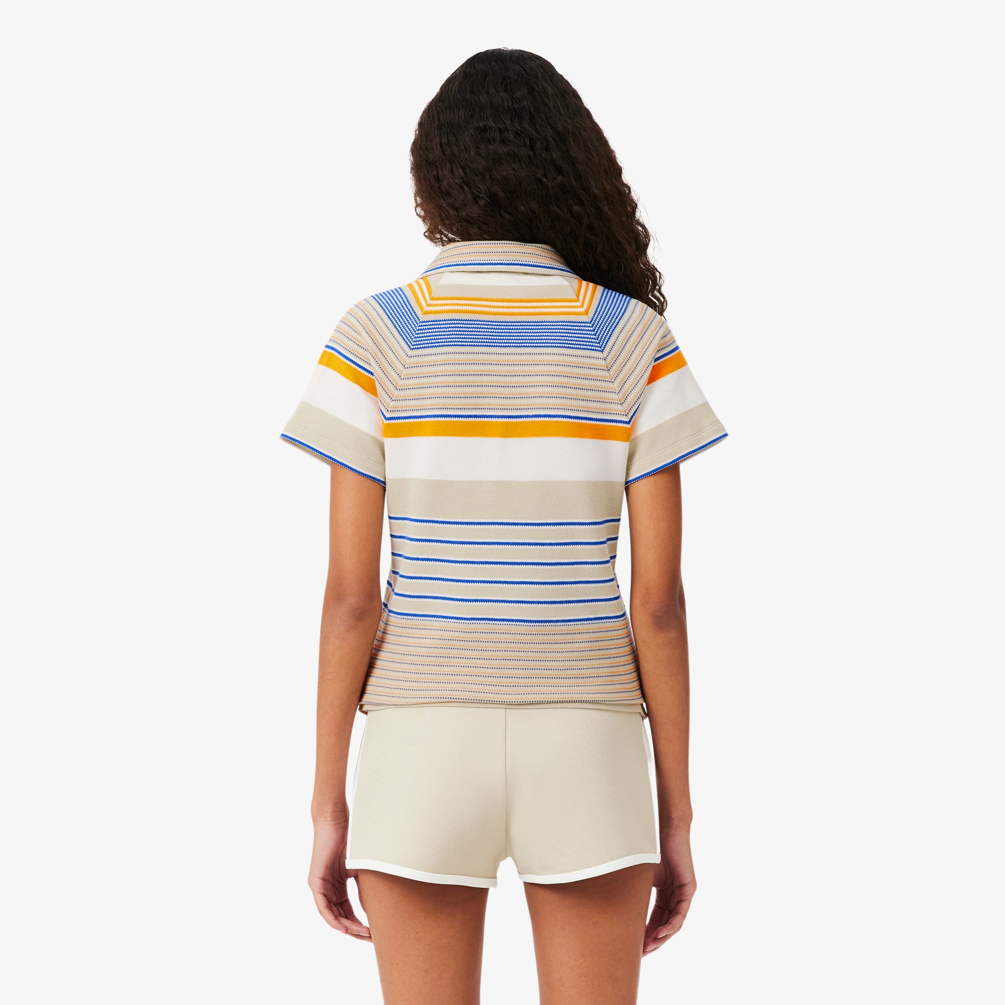 Runway Slim Fit Striped Piqué Polo Shirt