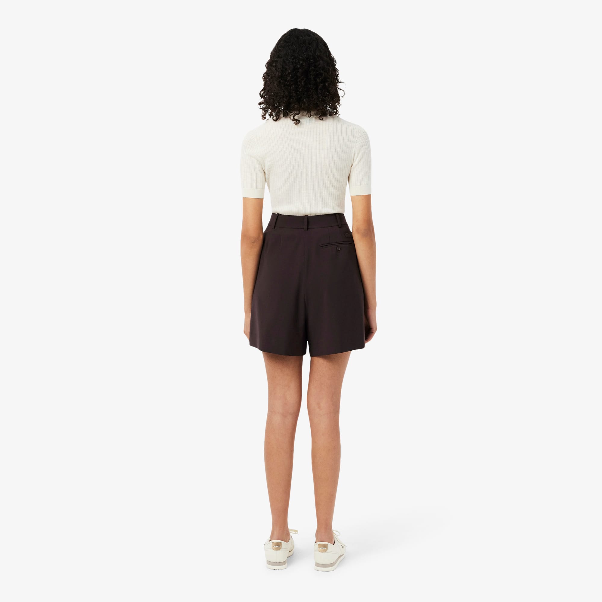 Oversized Wool Blend Pleated Bermuda Shorts