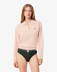 Velour Stripe Mesh String Briefs