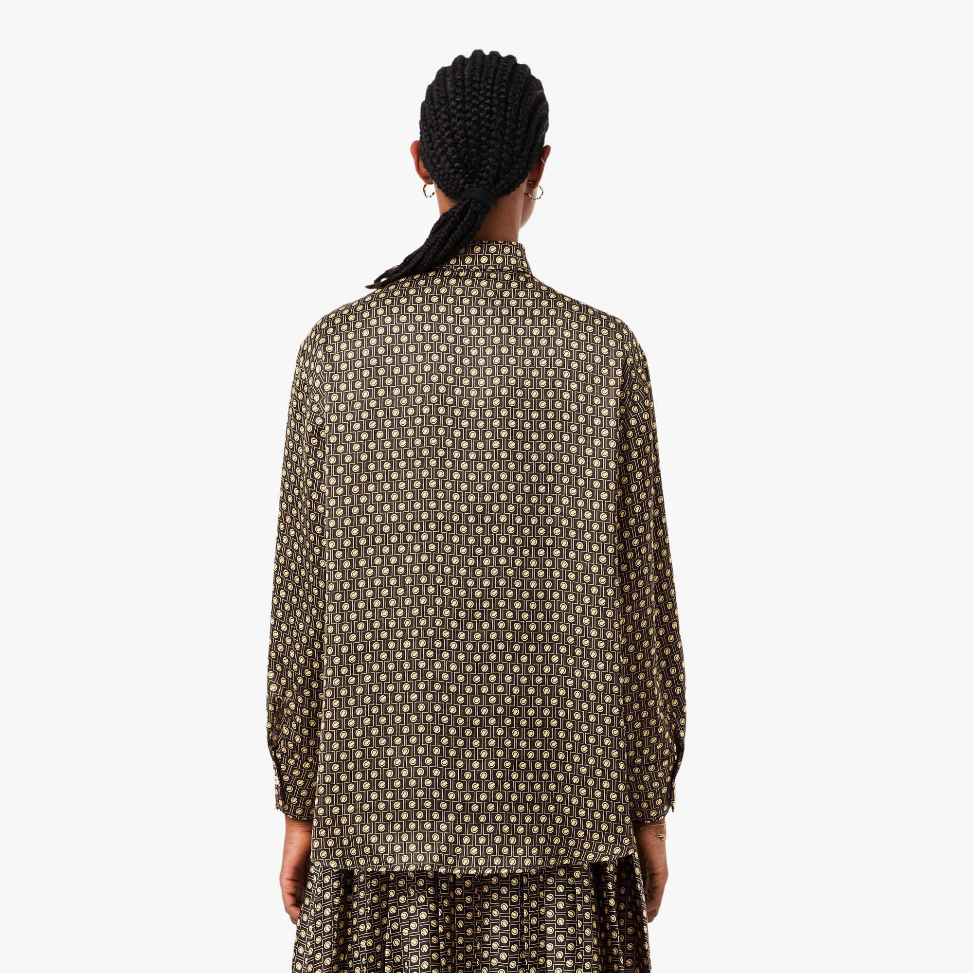 Oversized Printed Satin Shirt - T-Shirts & Tops - New In 2026