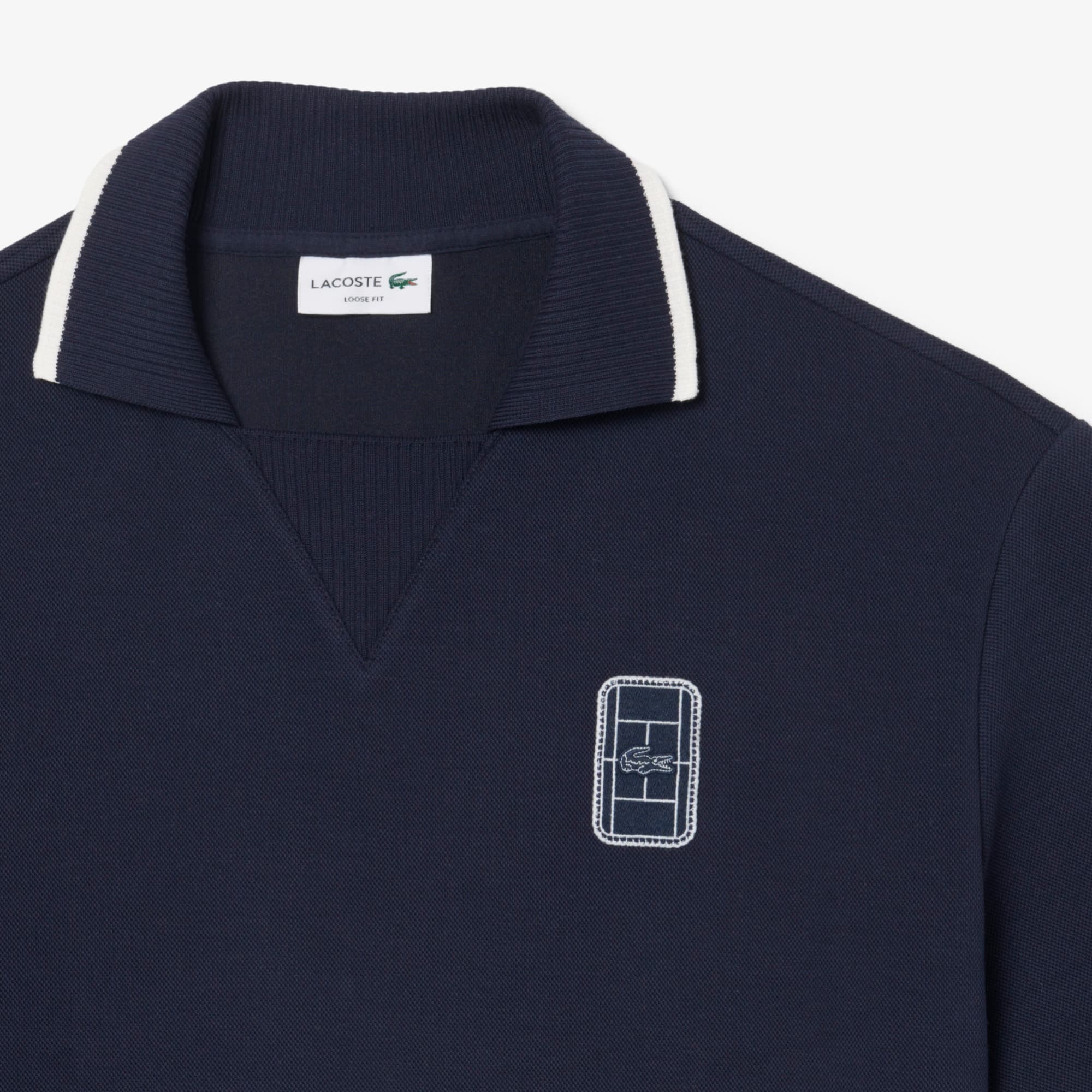 Loose Fit Embroidered Badge Piqué Polo Shirt