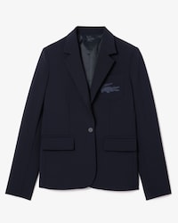 Blazer Para Mujer De Corte Slim En Lana Con Logo Bordado