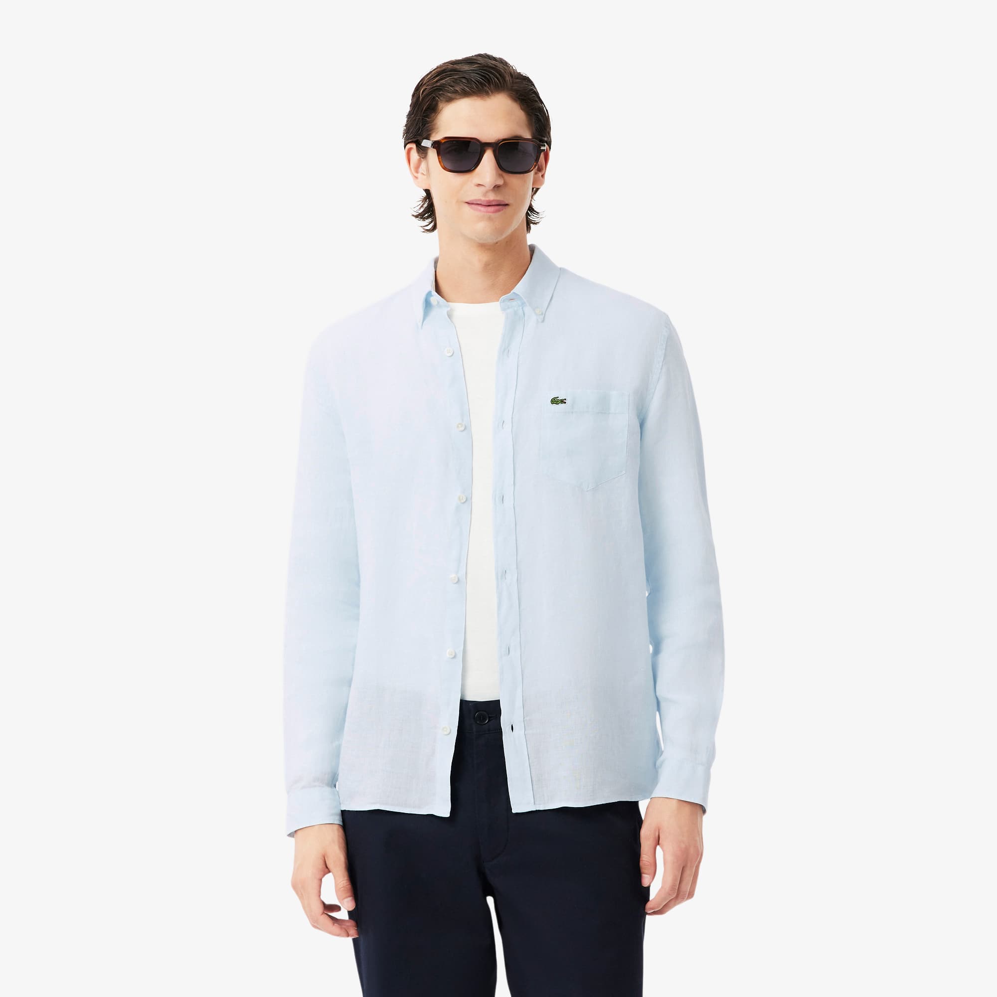 LACOSTE SPORT 長袖シャツ ネイビー/ホワイト FR 4 CH5692_T01_20.jpg